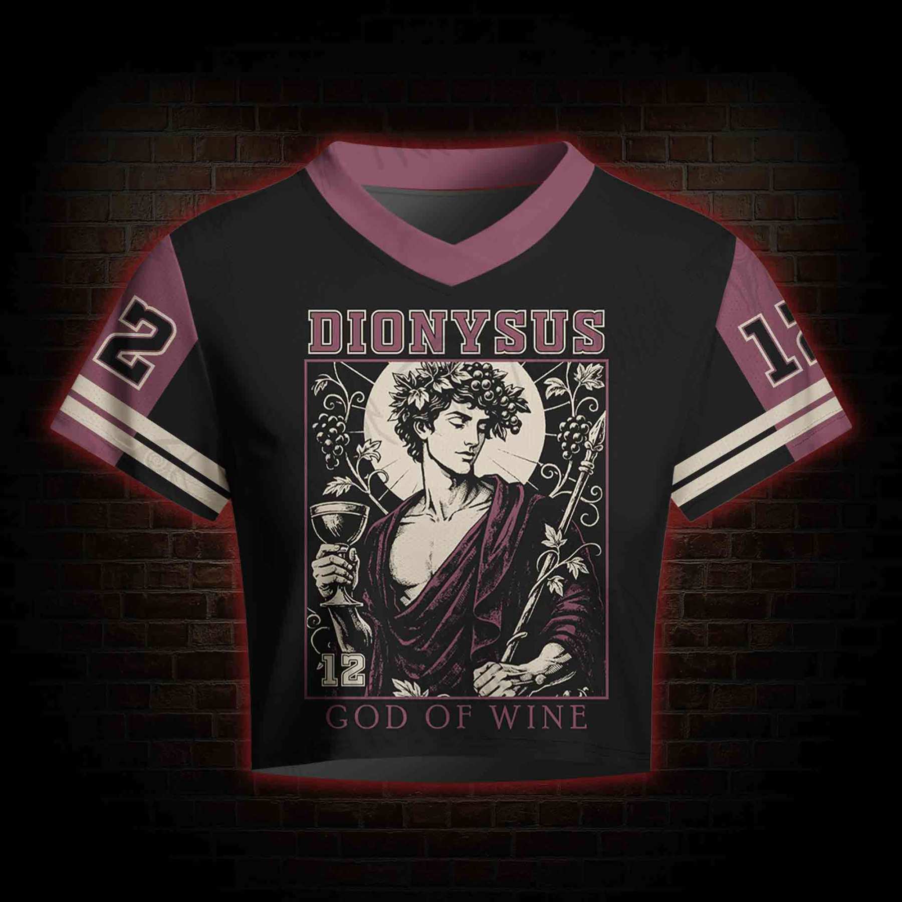 God of Wine Greek mythology Women's Cropped Mesh Jersey
