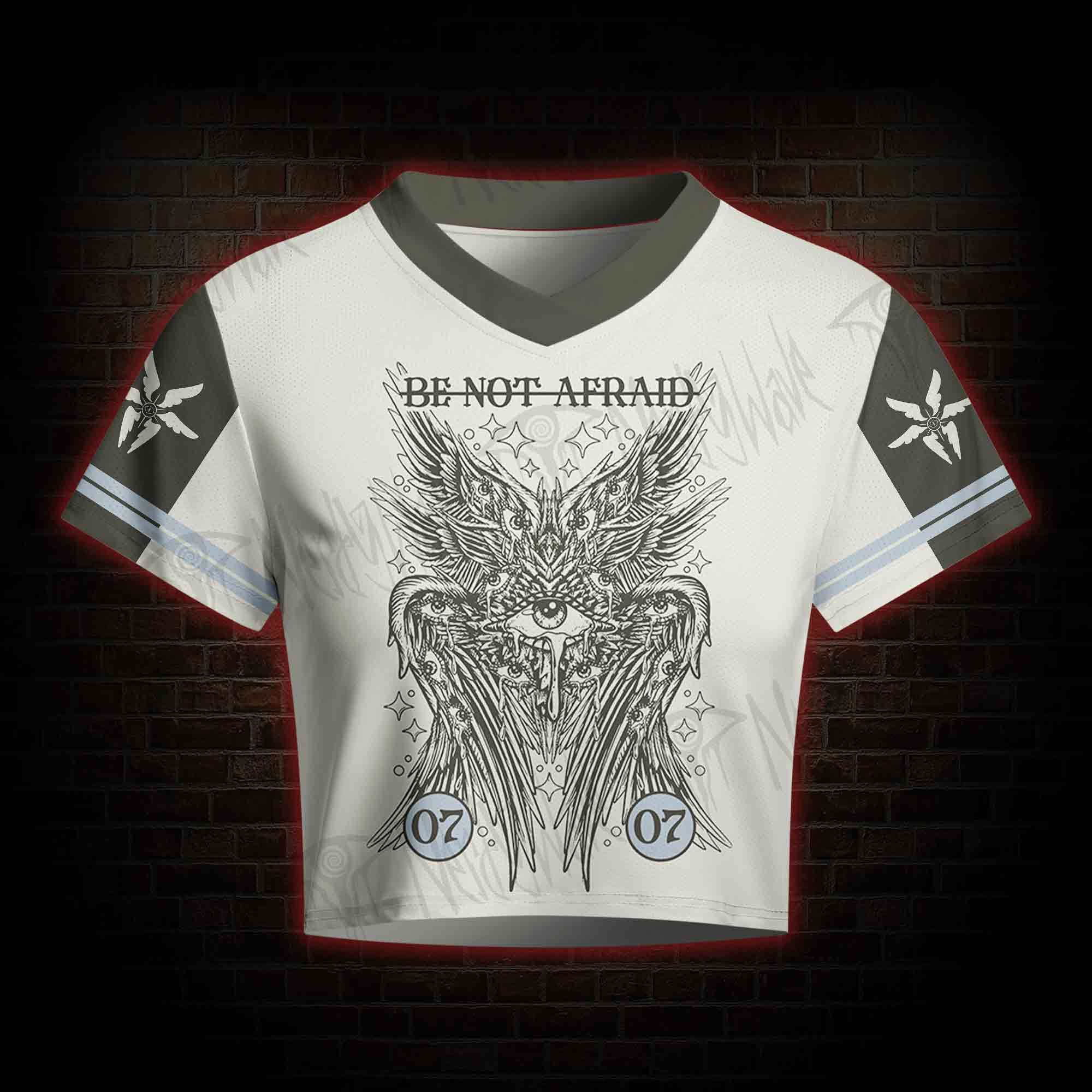 Be Not Afraid Women's Cropped Mesh Jersey