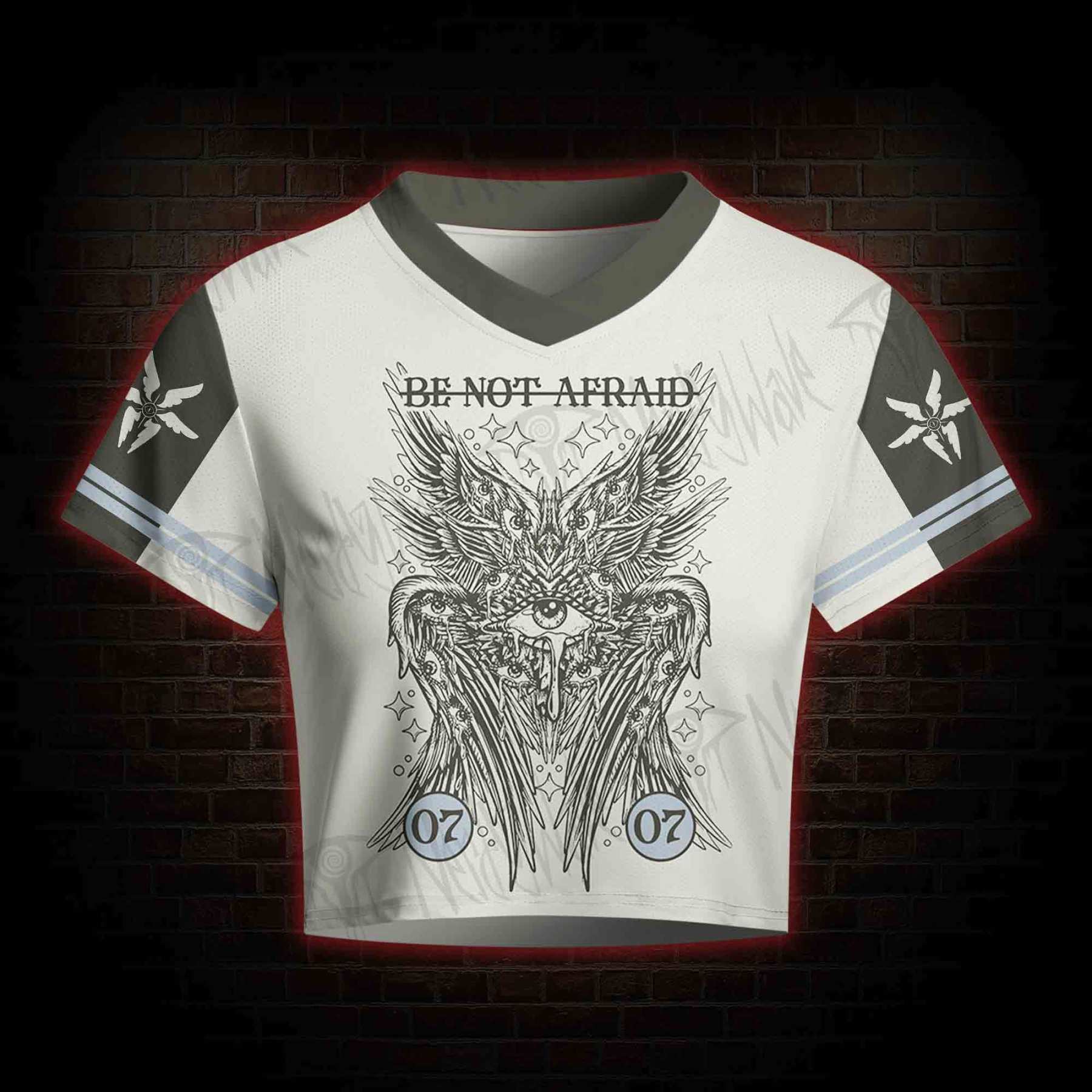 Be Not Afraid Women's Cropped Mesh Jersey