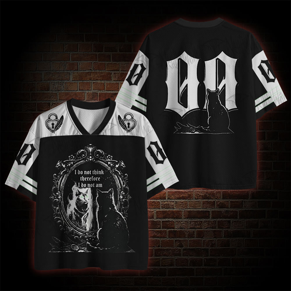Cat I Do Not Think Therefore I Do Not Am Mesh Jersey