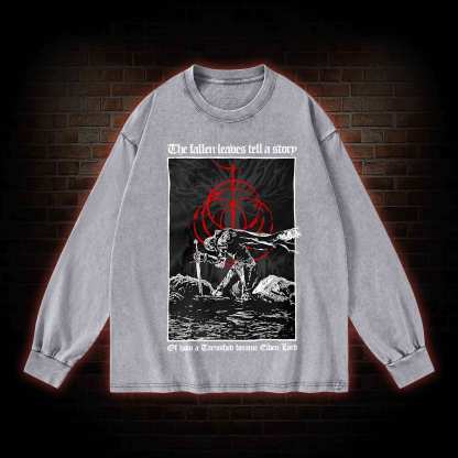 The Fallen Leaves Tell a Story Washed Long-Sleeve T-shirt