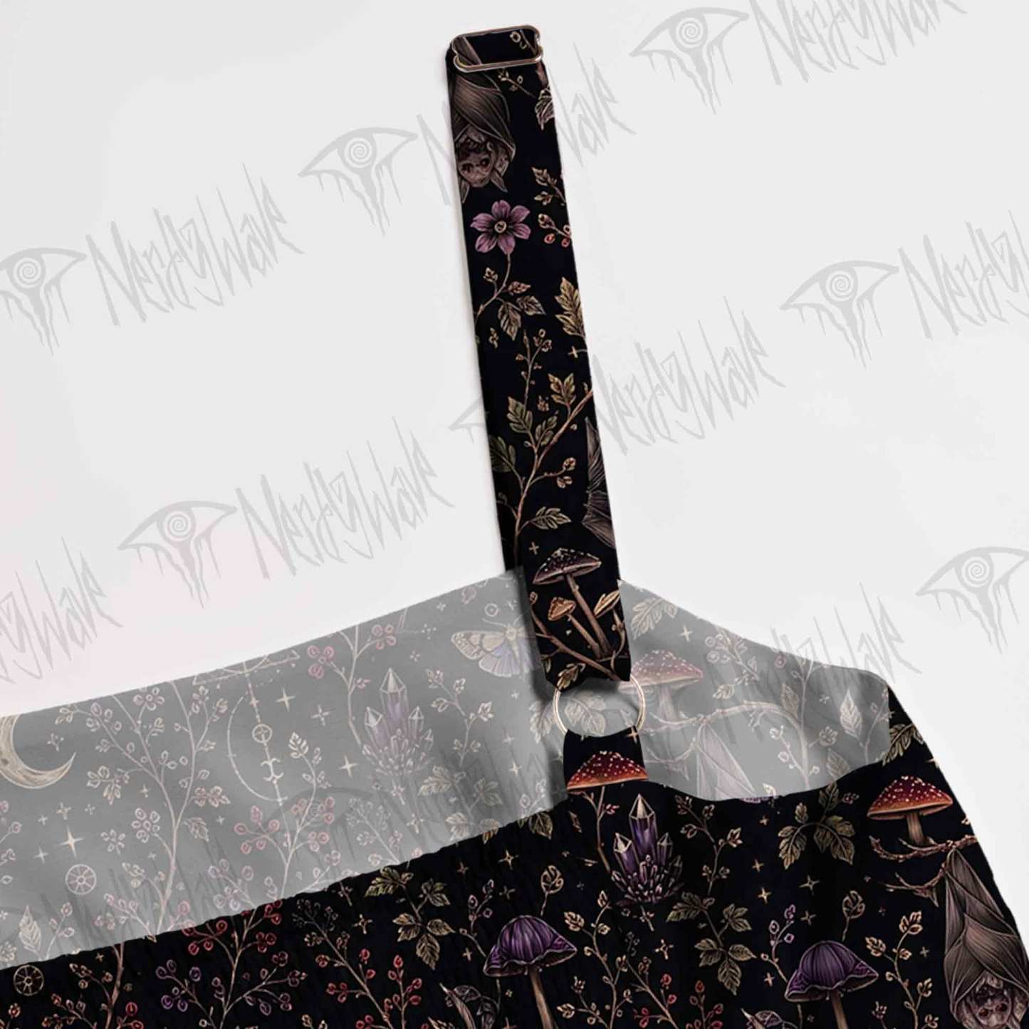 Occult Forest Stag Skull Floral Wide Straps Maxi Dress