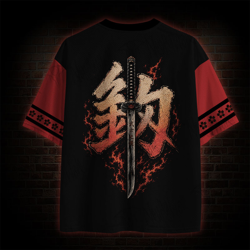 Japanese Samurai Oni Dragon Vintage Mesh Jersey