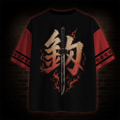 Japanese Samurai Oni Dragon Vintage Mesh Jersey