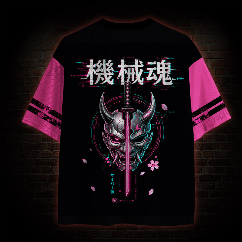 Cyberpunk Mecha Oni Geisha Mesh Jersey