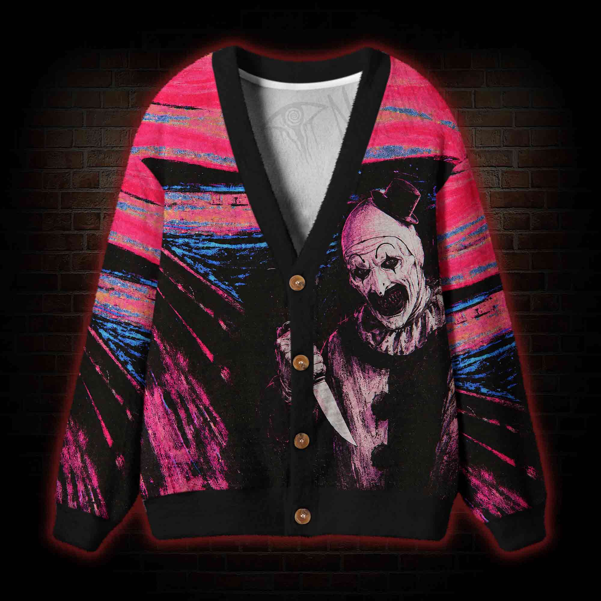 Art 16 Clown Cardigan Sweater