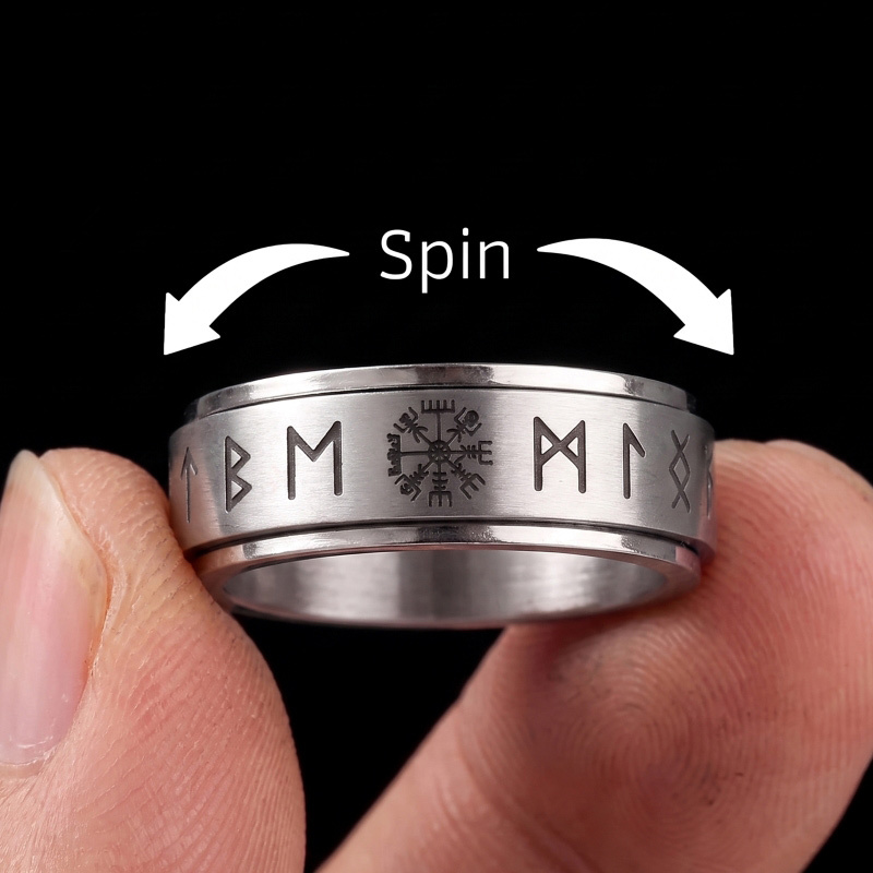 Viking Rune Spinner Ring