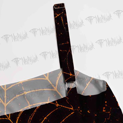 Halloween Pumpkin Wide Straps Maxi Dress