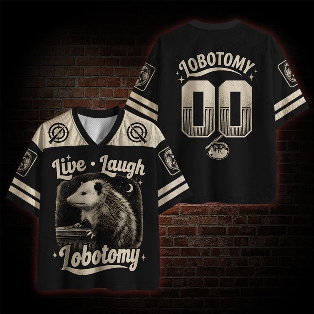 live laugh lobotomy meme Mesh Jersey