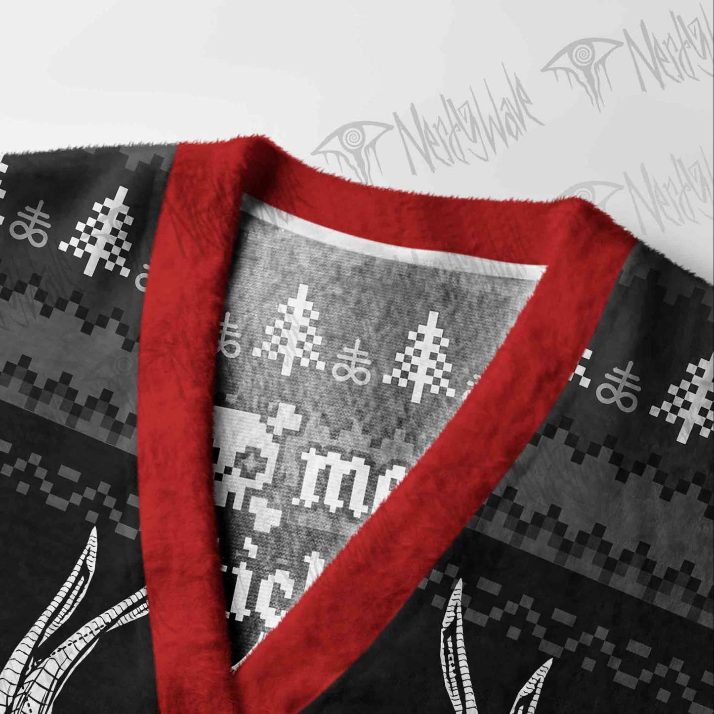 Merry Antichristmas Satan Claus Satanic Cardigan Sweater