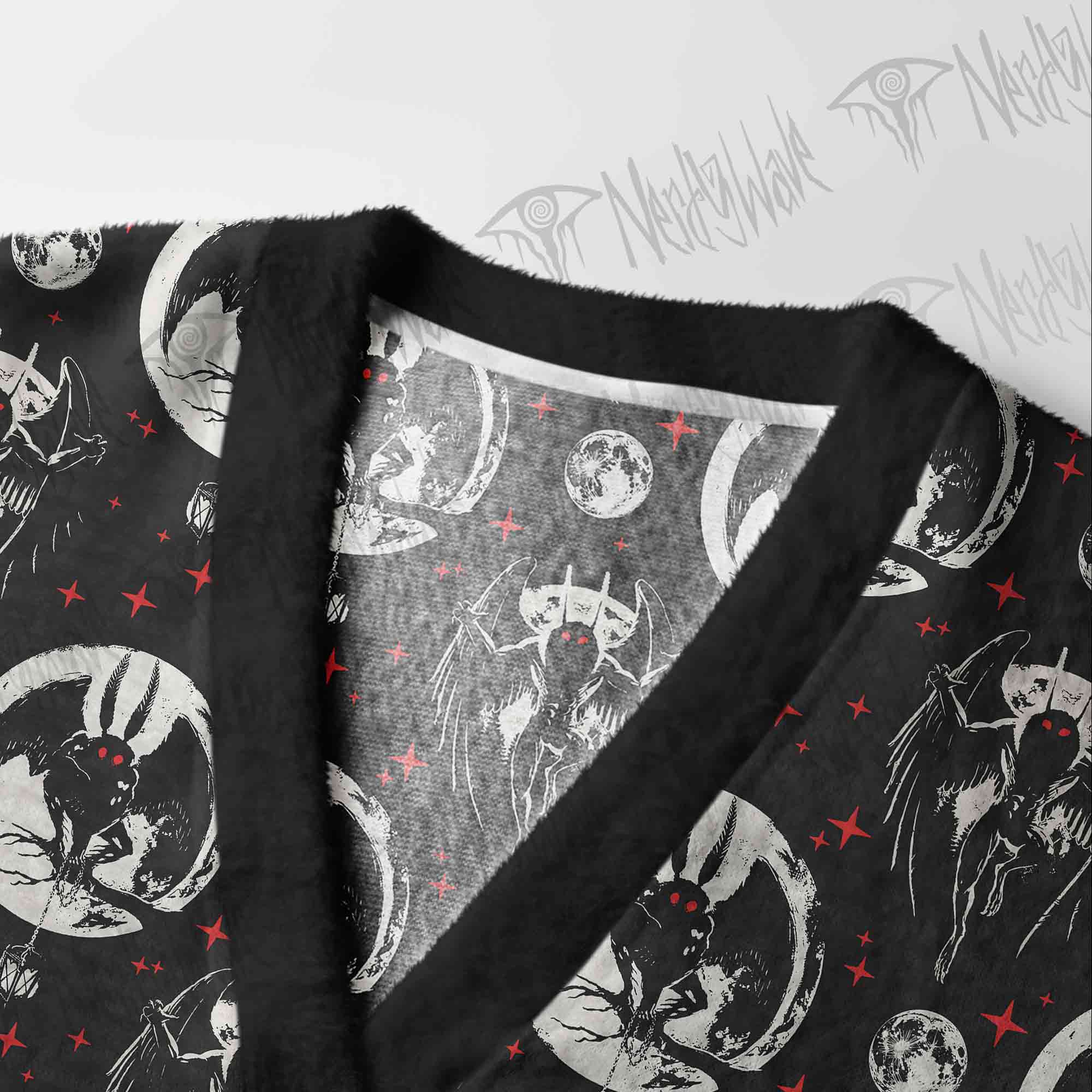 Creepy Mothman Cardigan Sweater