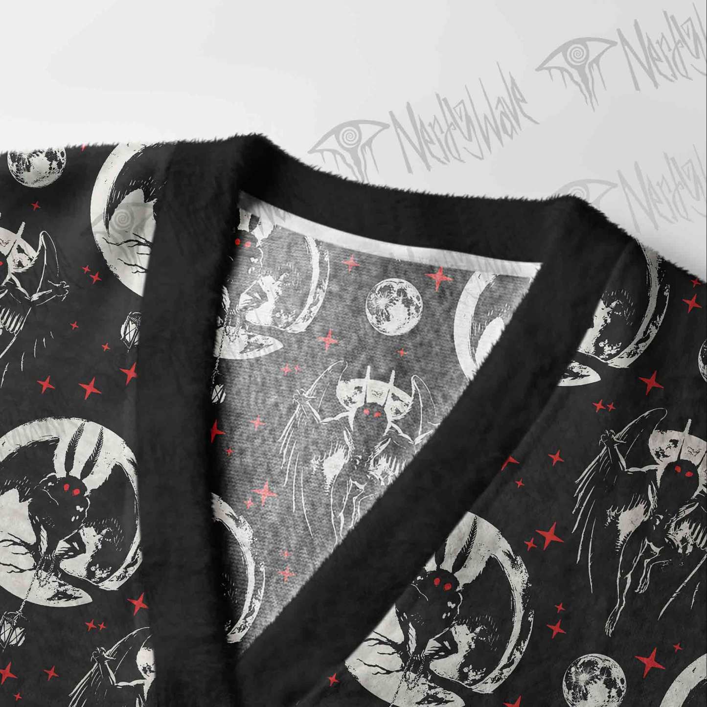 Creepy Mothman Cardigan Sweater