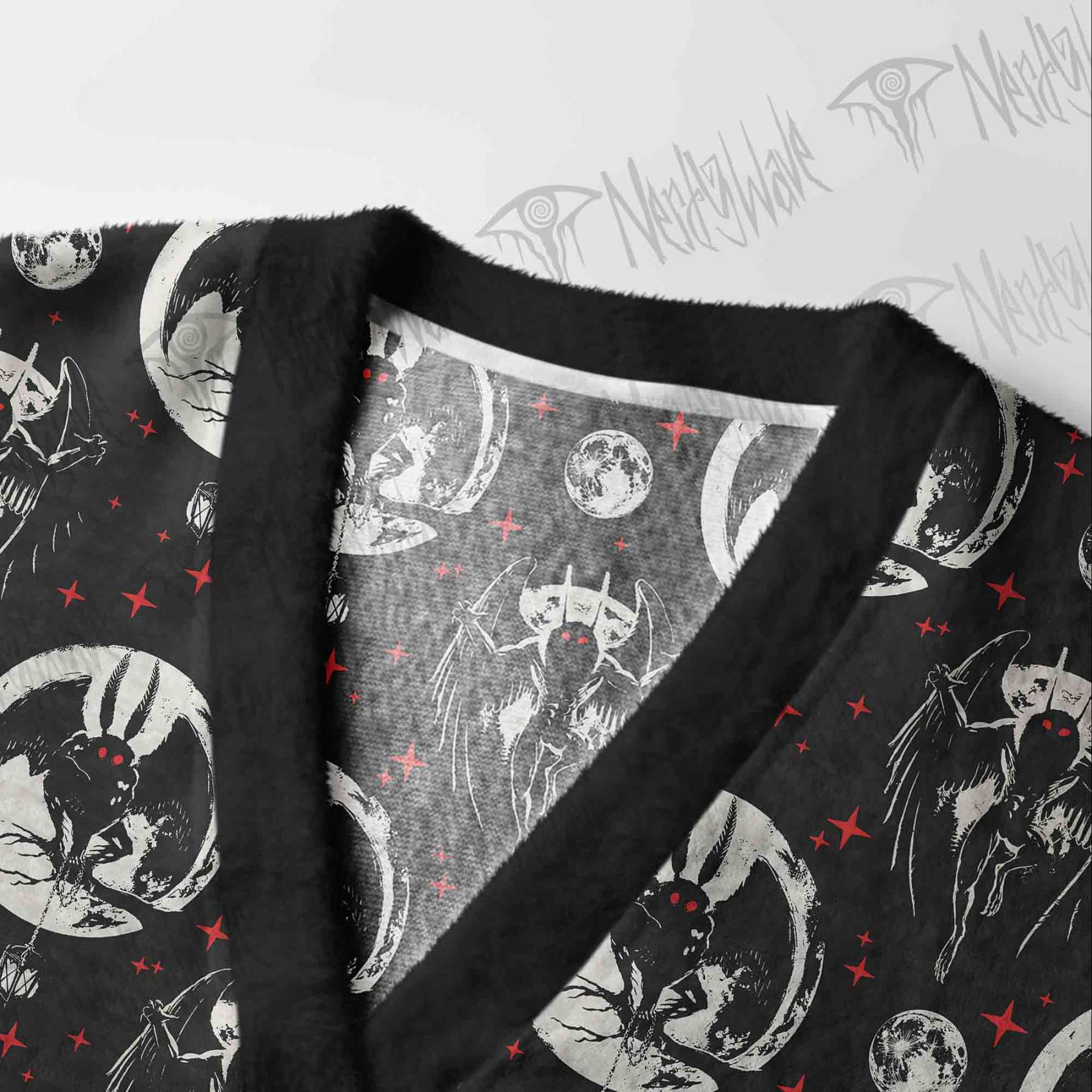 Creepy Mothman Cardigan Sweater