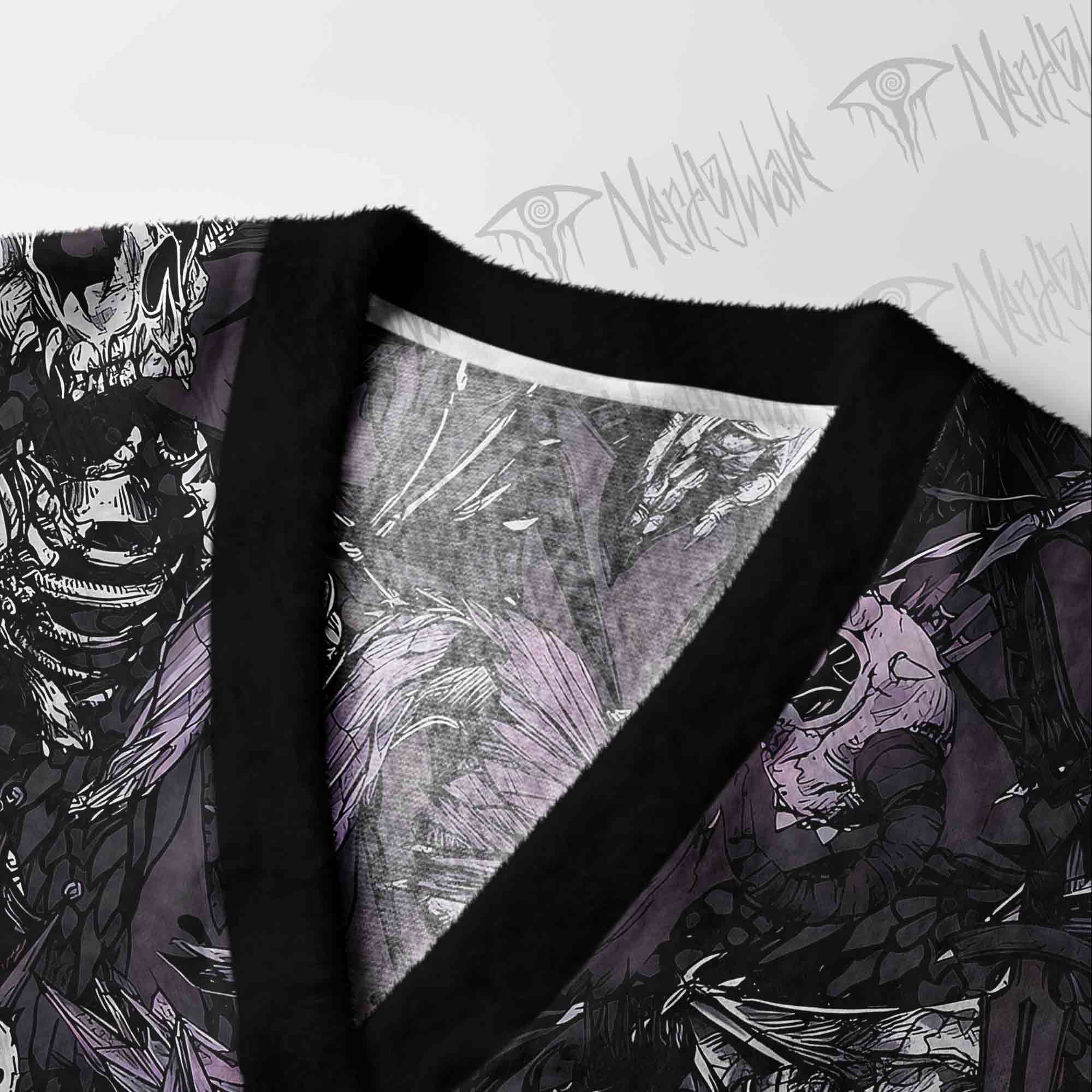 Skull and Dead Leaves Cardigan Sweater