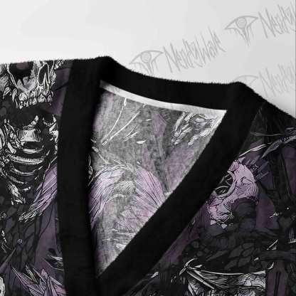Skull and Dead Leaves Cardigan Sweater