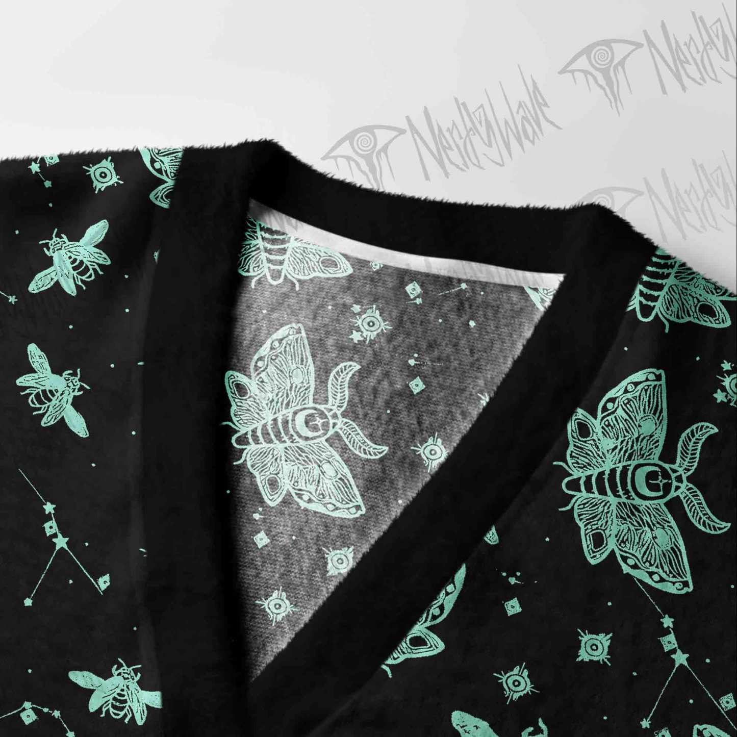 Midnight Flying Insects Cardigan Sweater
