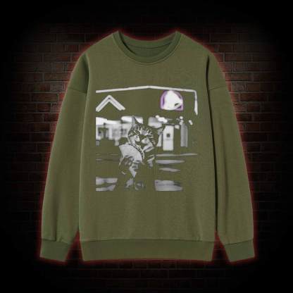 Funny Cat Eating Taco Sweatshirt