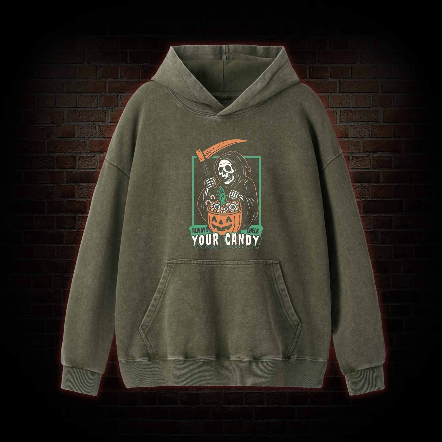 Always Check Your Candy Washed Hoodie