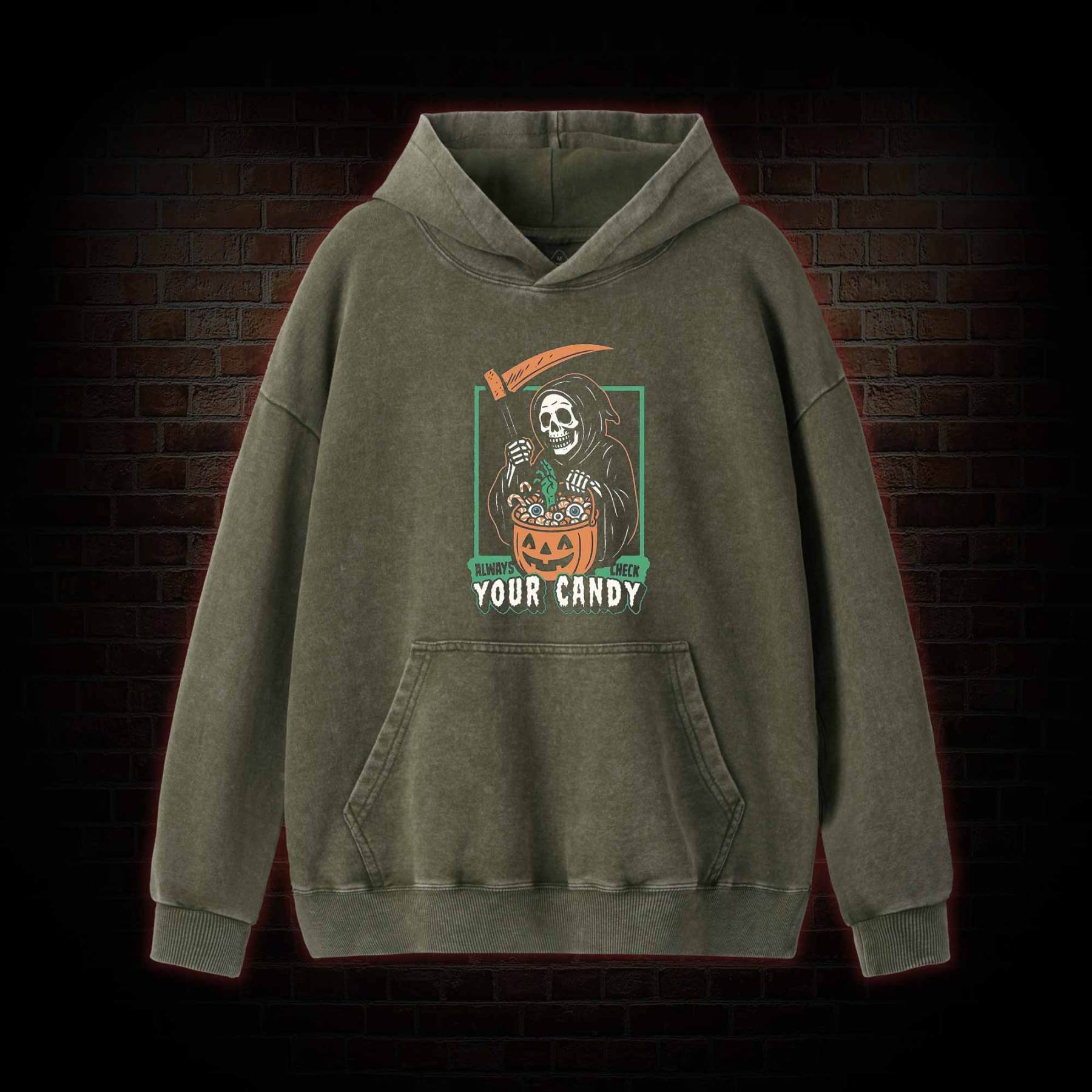 Always Check Your Candy Washed Hoodie