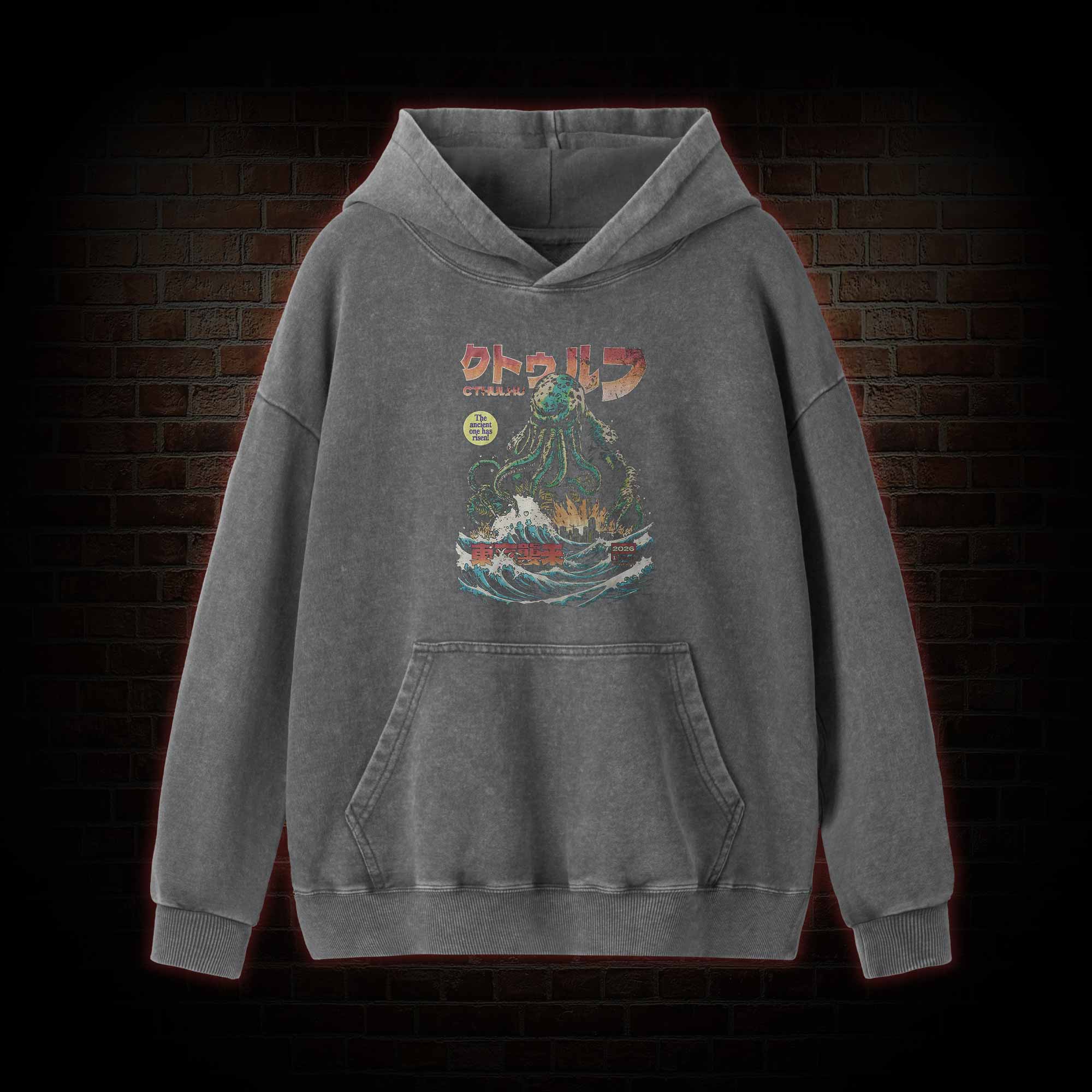 Cthulhu Tokyo Invasion Washed Hoodie