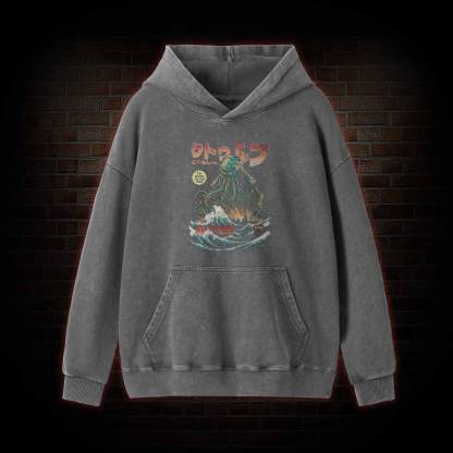 Cthulhu Tokyo Invasion Washed Hoodie
