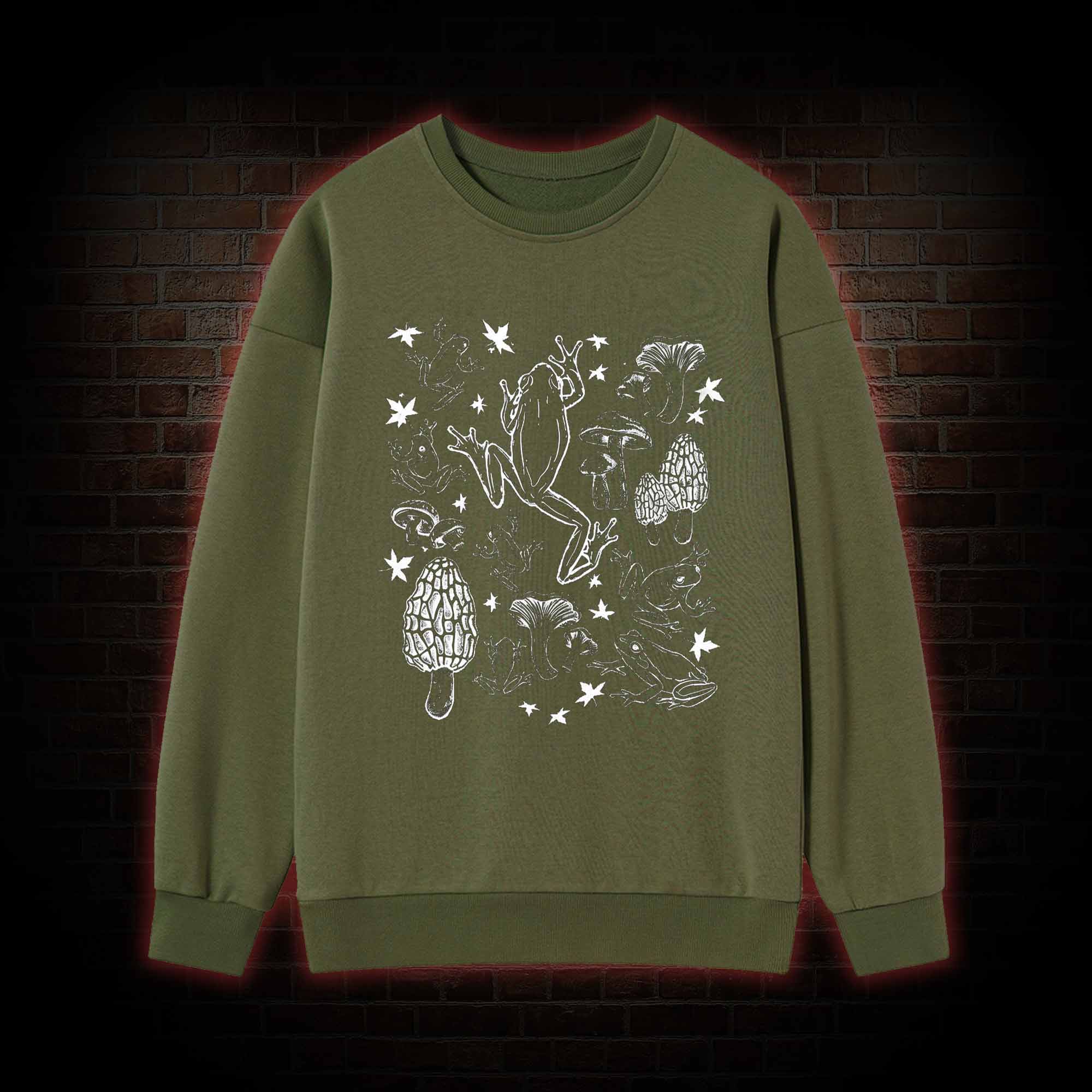Frogs and Mushrooms Vintage Sweatshirt