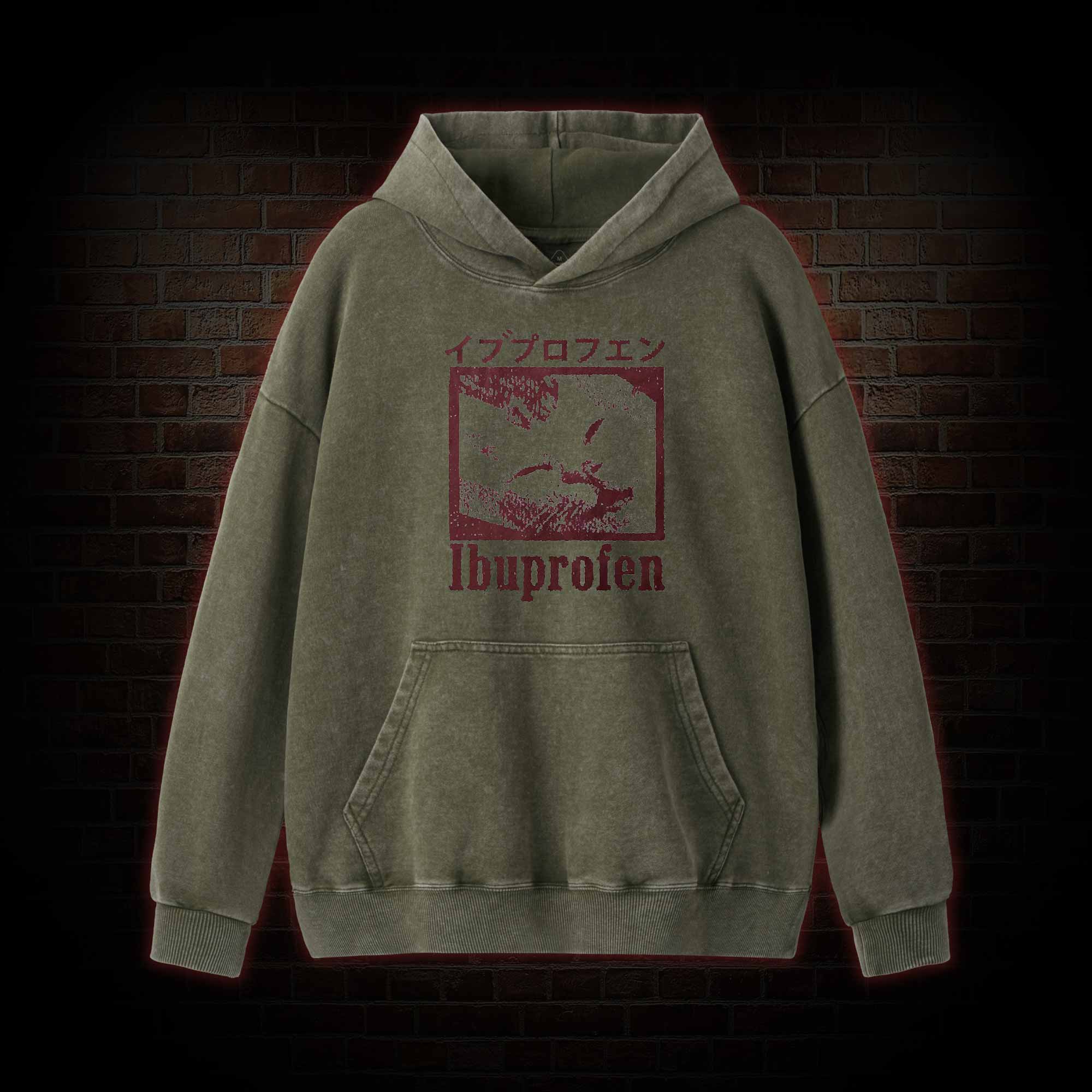 Ibuprofen Cat Meme Washed Hoodie