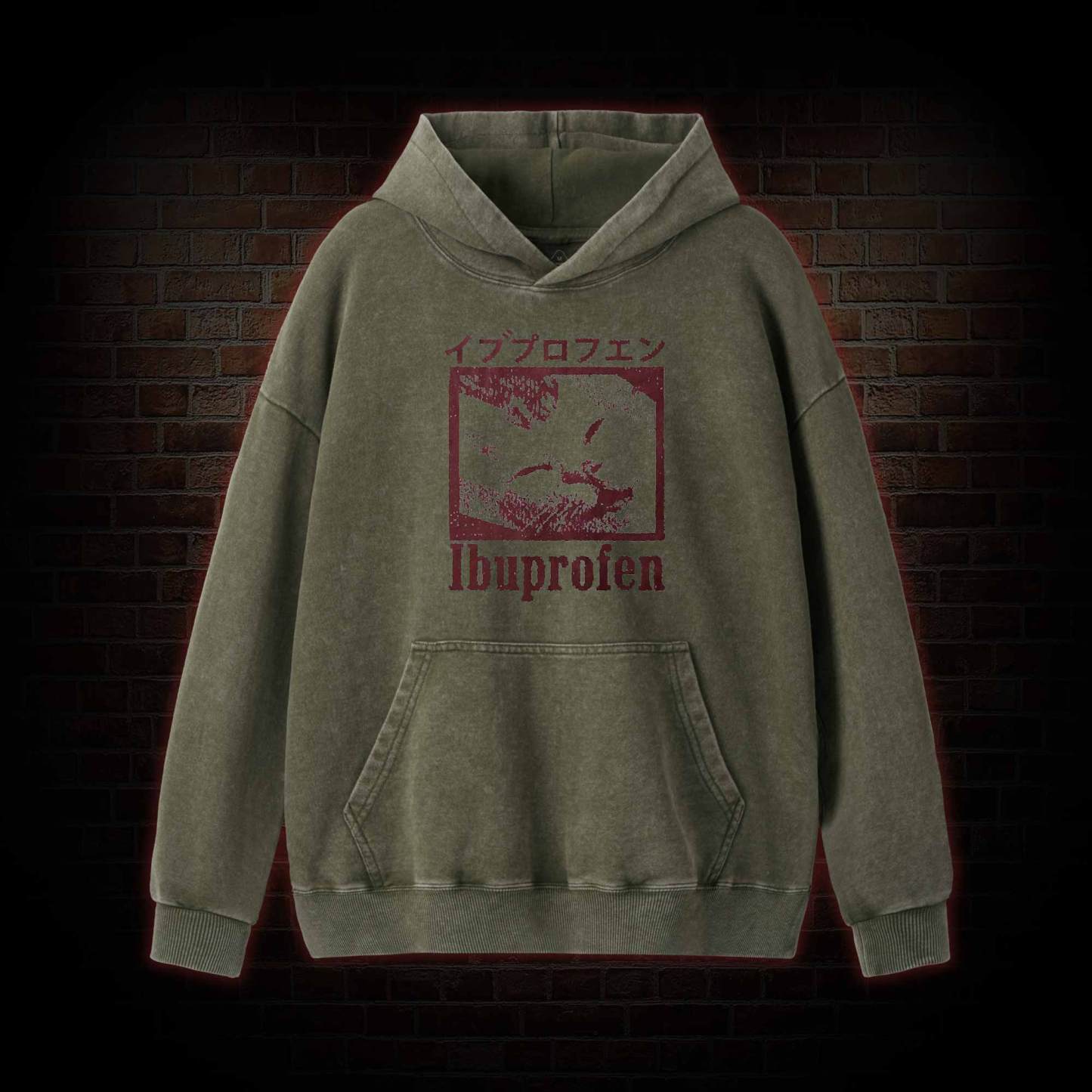 Ibuprofen Cat Meme Washed Hoodie