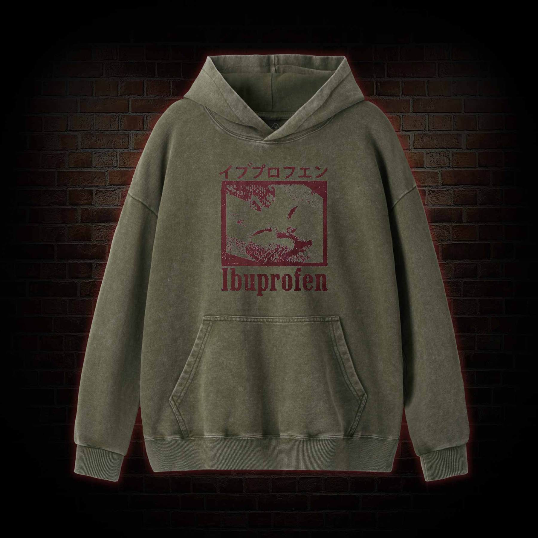 Ibuprofen Cat Meme Washed Hoodie