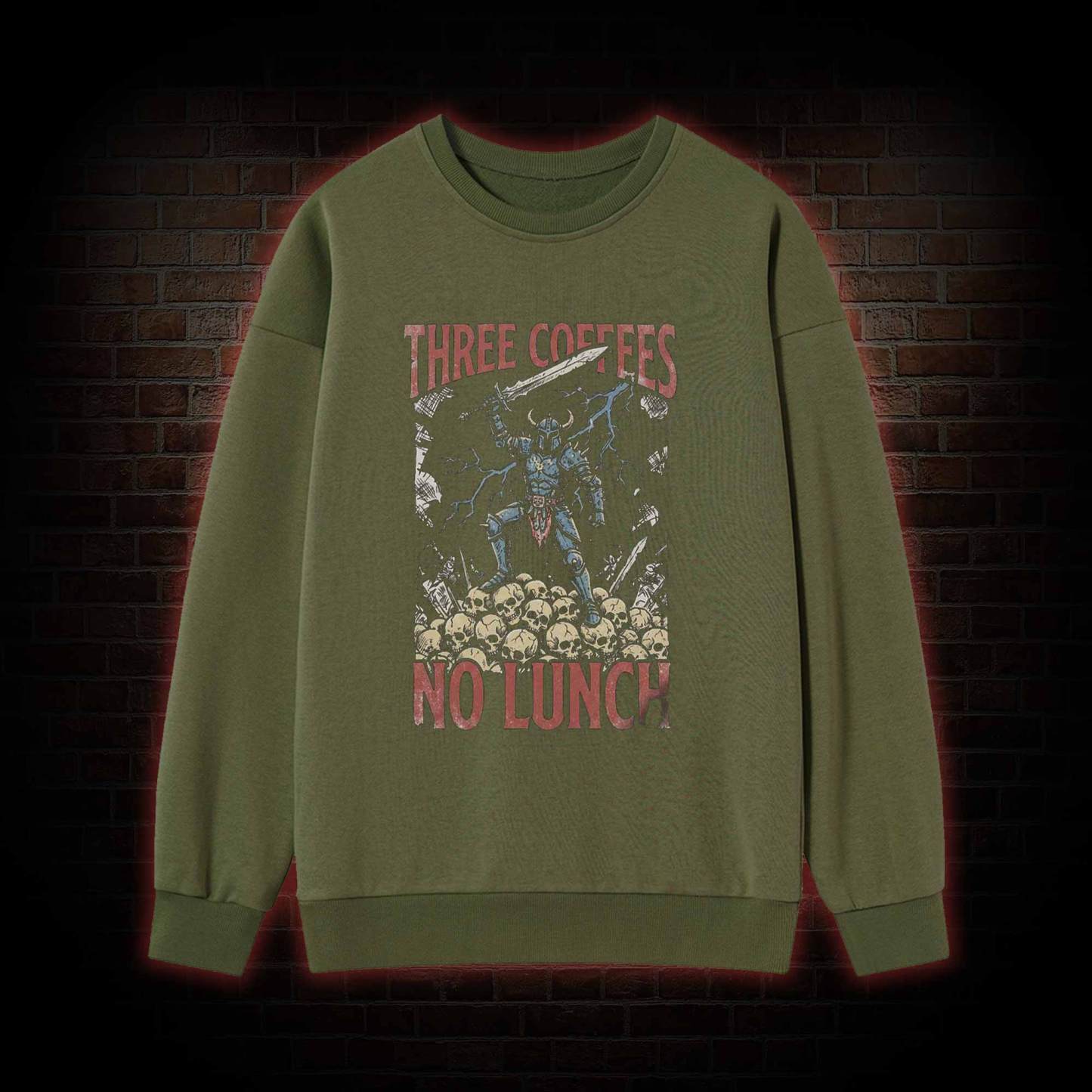 Three Coffees No Lunch Sweatshirt