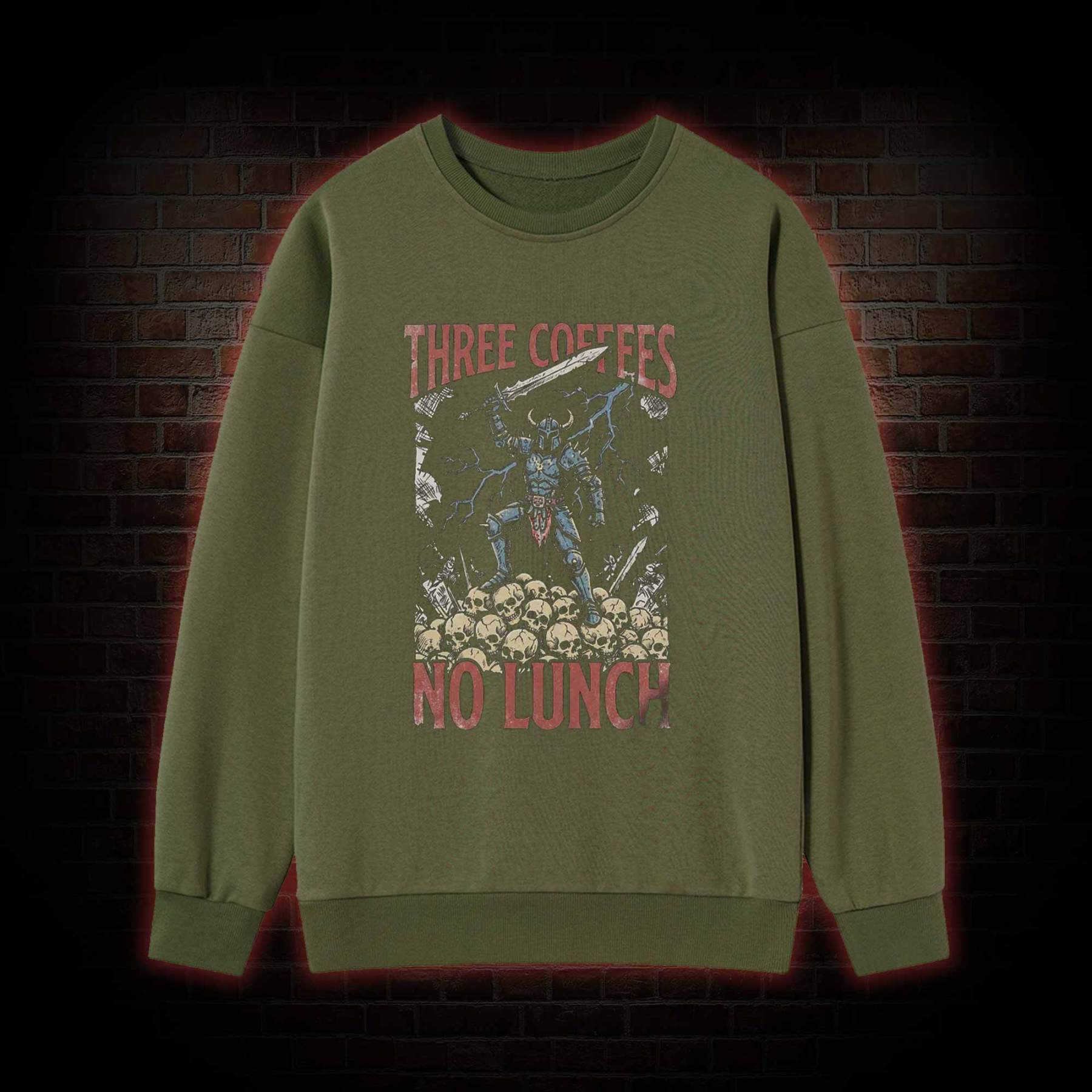 Three Coffees No Lunch Sweatshirt