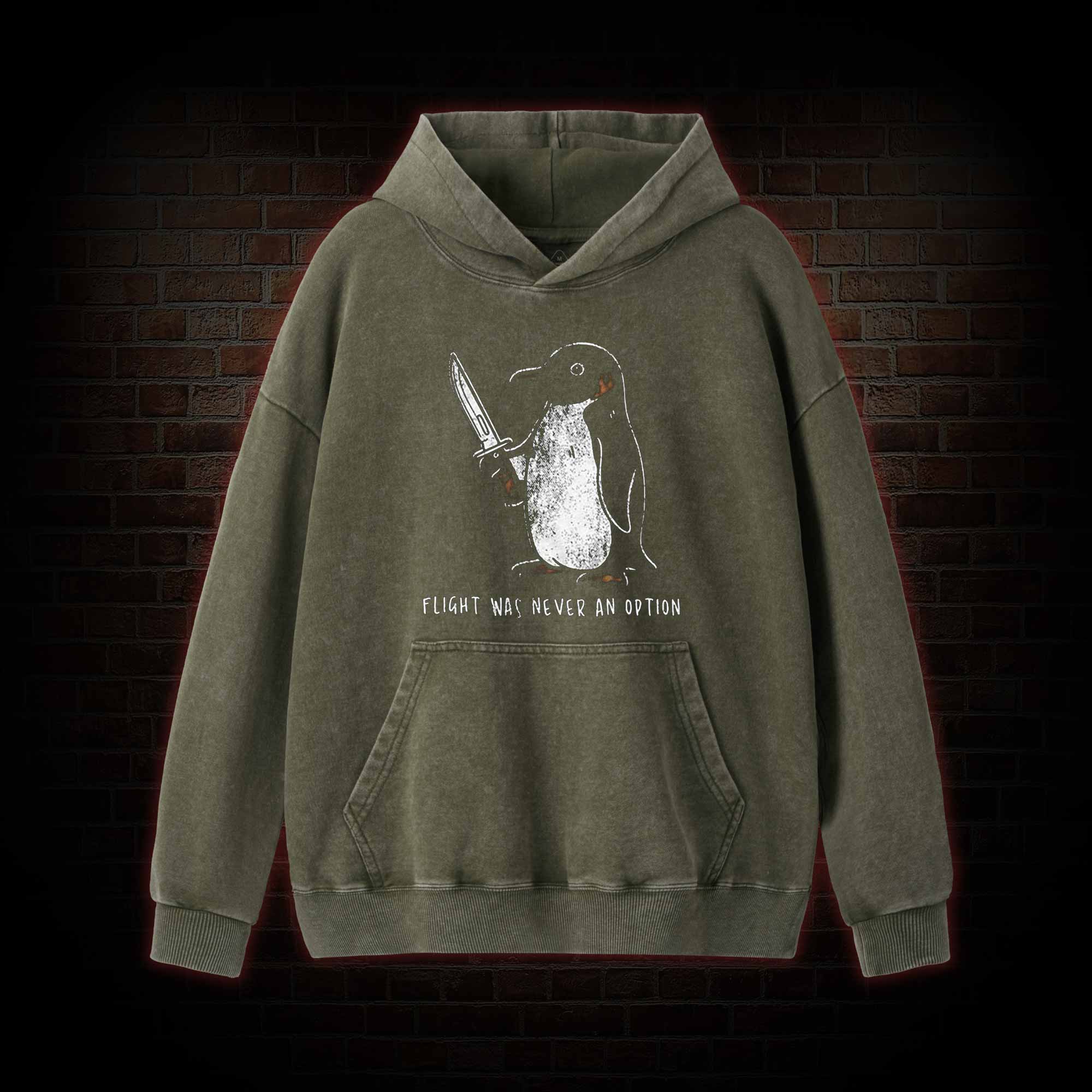 Flight was Never an Option Washed Hoodie