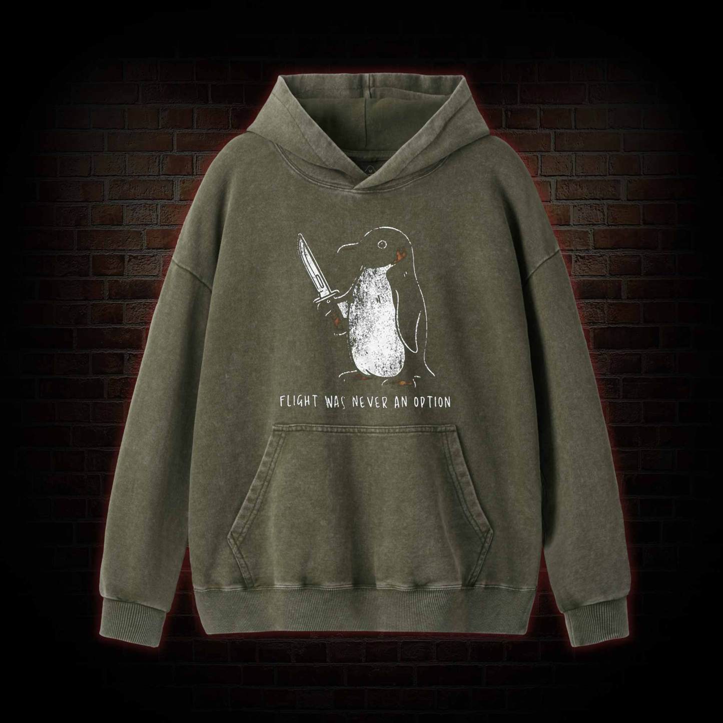 Flight was Never an Option Washed Hoodie