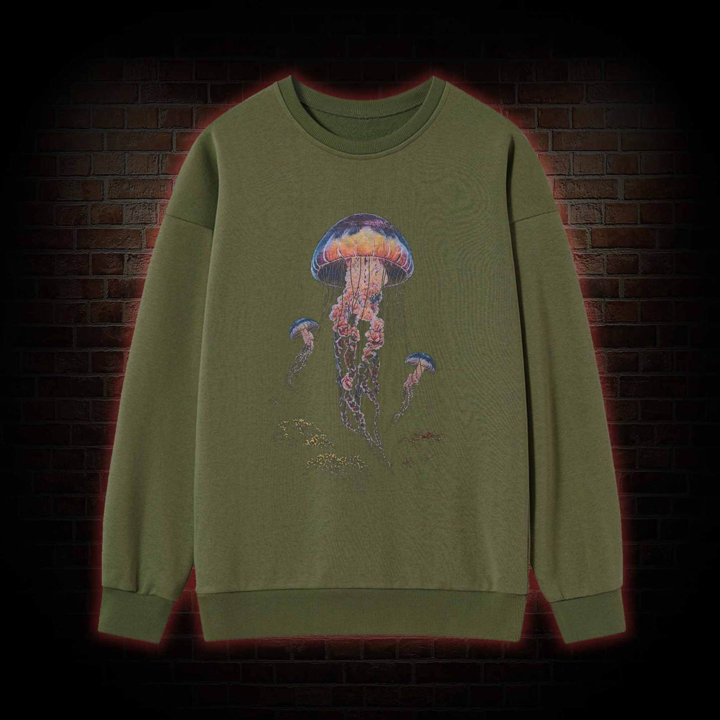 Vintage Jellyfish Dark Ocean Grunge Sweatshirt