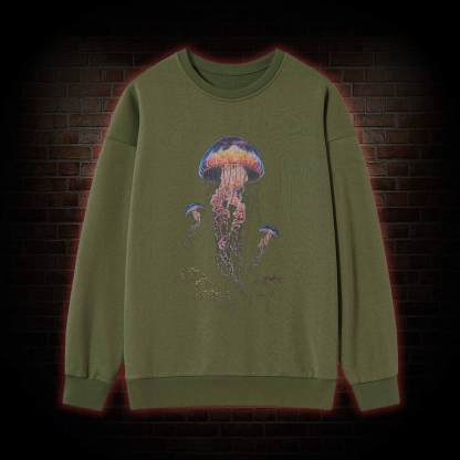 Vintage Jellyfish Dark Ocean Grunge Sweatshirt