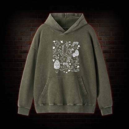 Frogs and Mushrooms Washed Hoodie