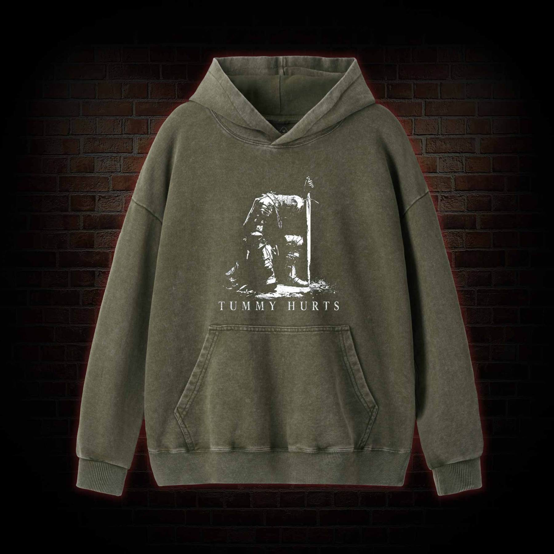 Dark Fantasy Knight Washed Hoodie