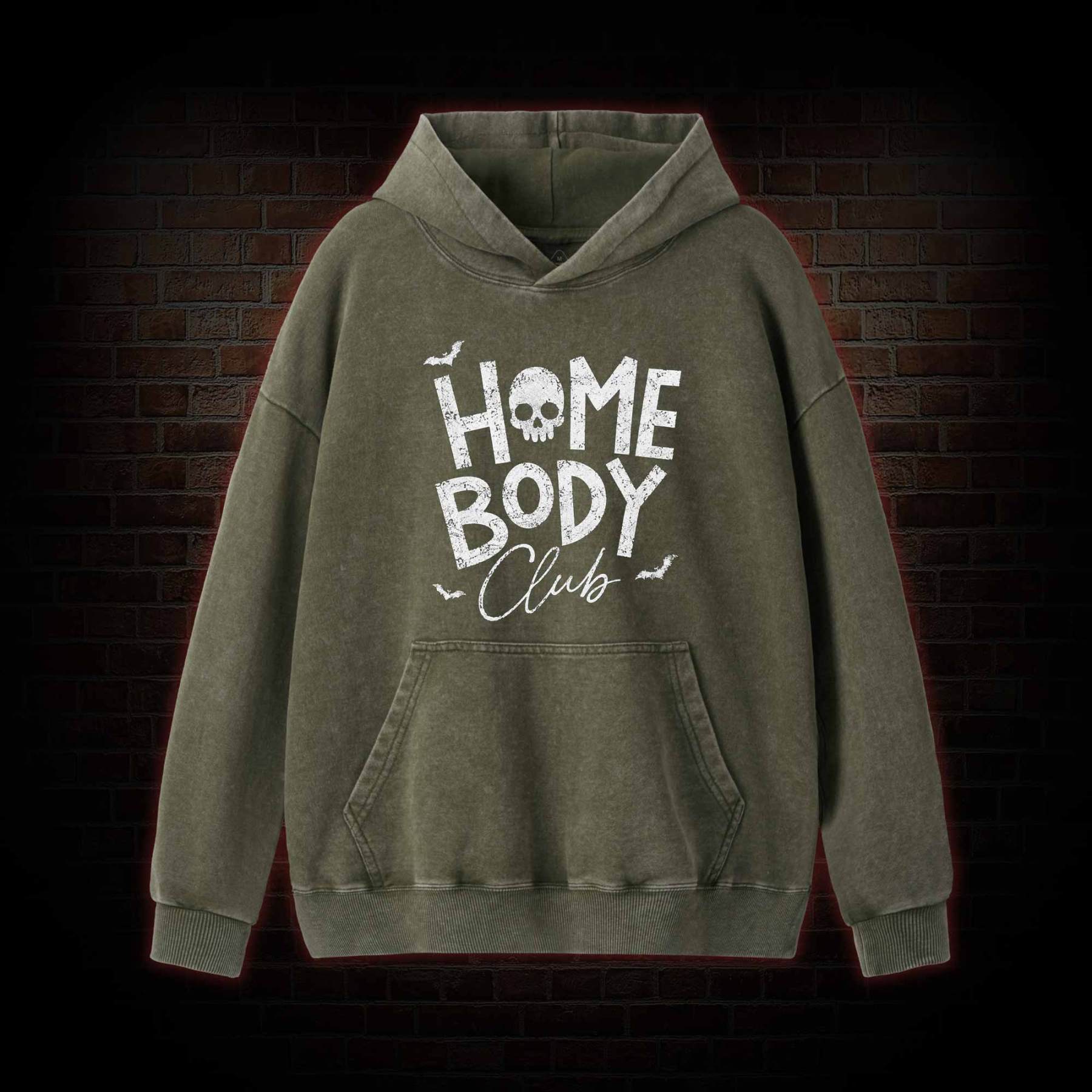 Goth Home Body Club Washed Hoodie
