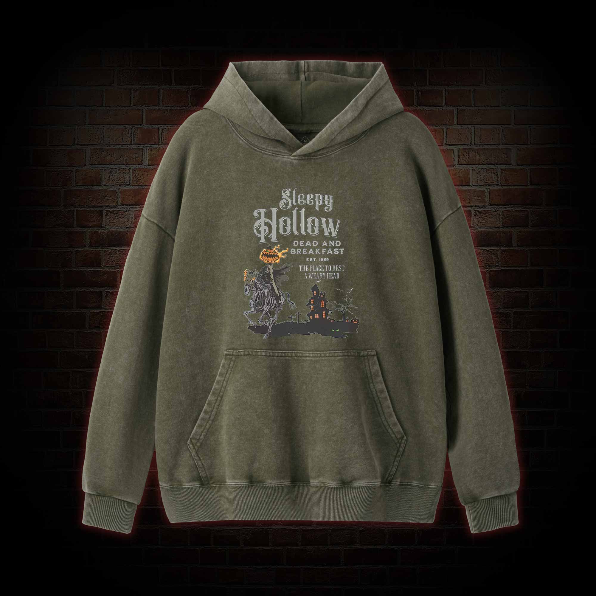 Vintage Halloween Scary Washed Hoodie