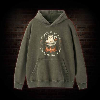 Weird Medieval Cat Washed Hoodie