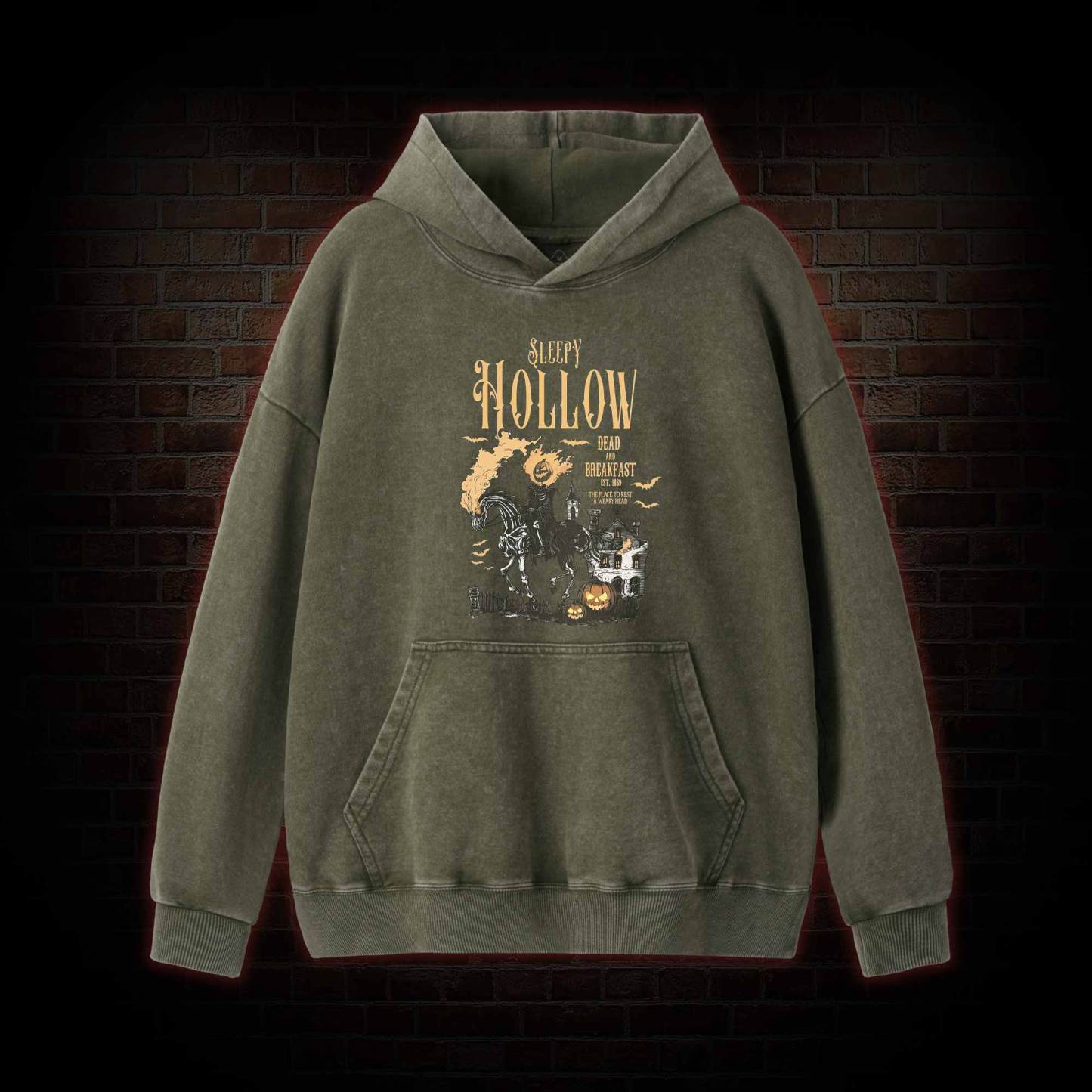Comfort Colors Sleepy Hollow Halloween Washed Hoodie