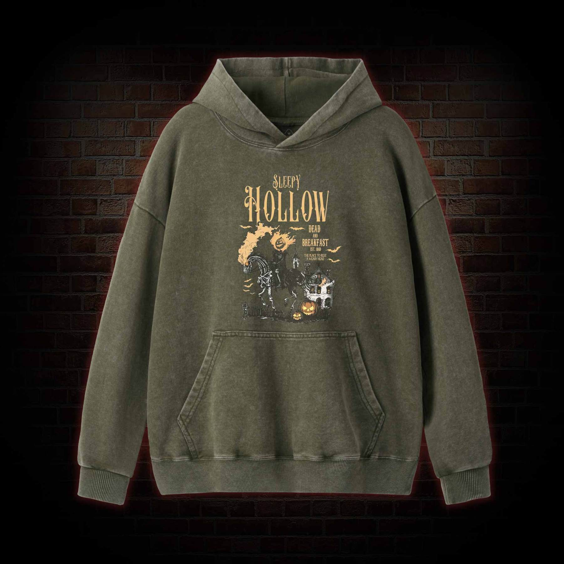 Comfort Colors Sleepy Hollow Halloween Washed Hoodie