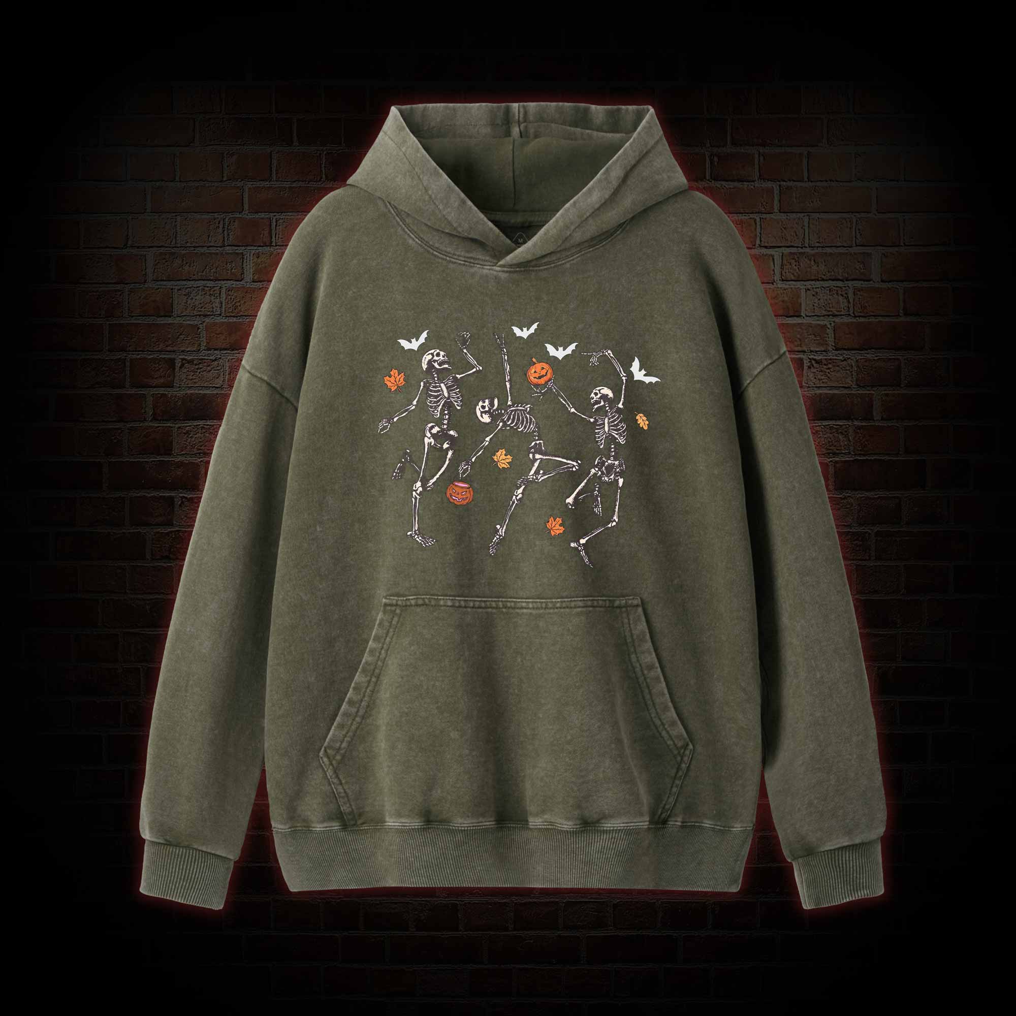 Dancing Skeletons Washed Hoodie