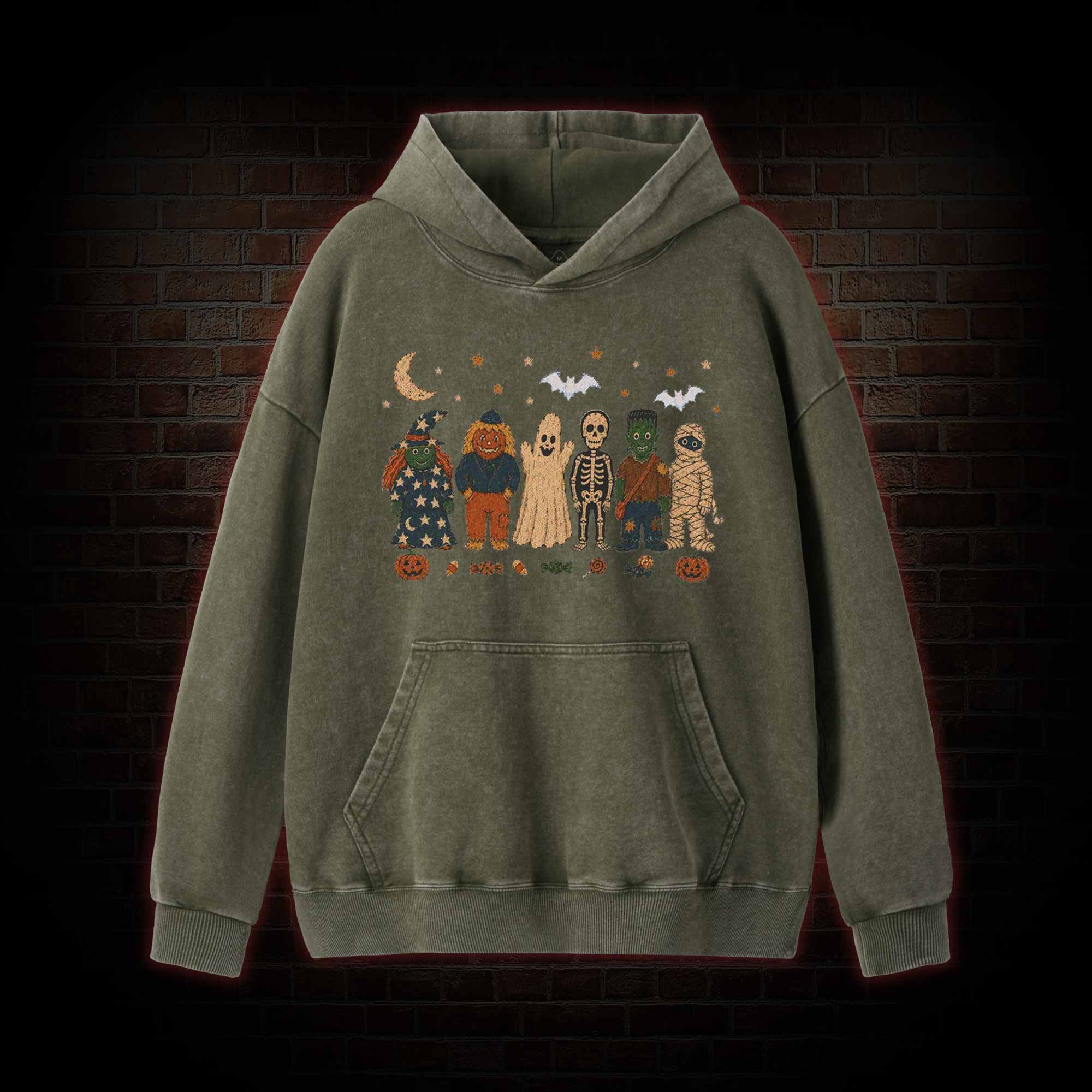 Halloween Monsters Washed Hoodie