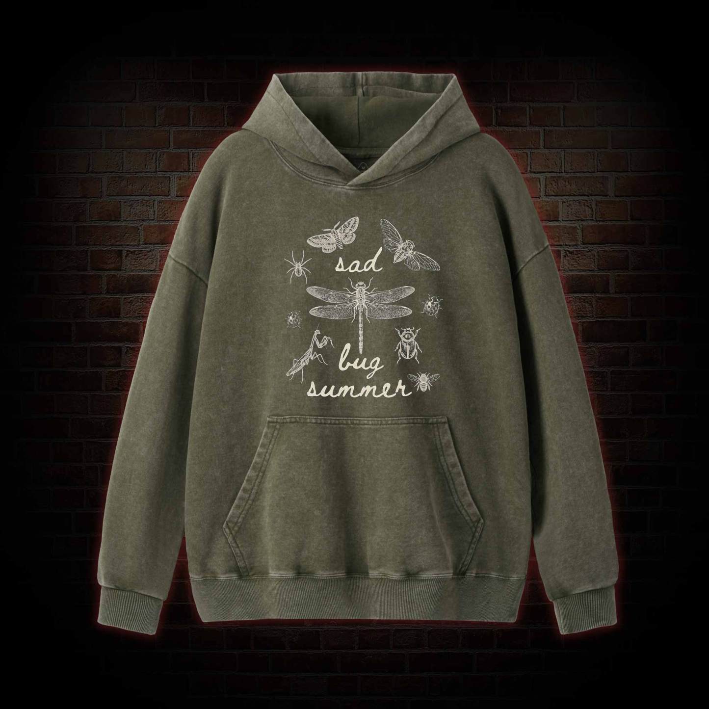 Sad Bug Summer Washed Hoodie