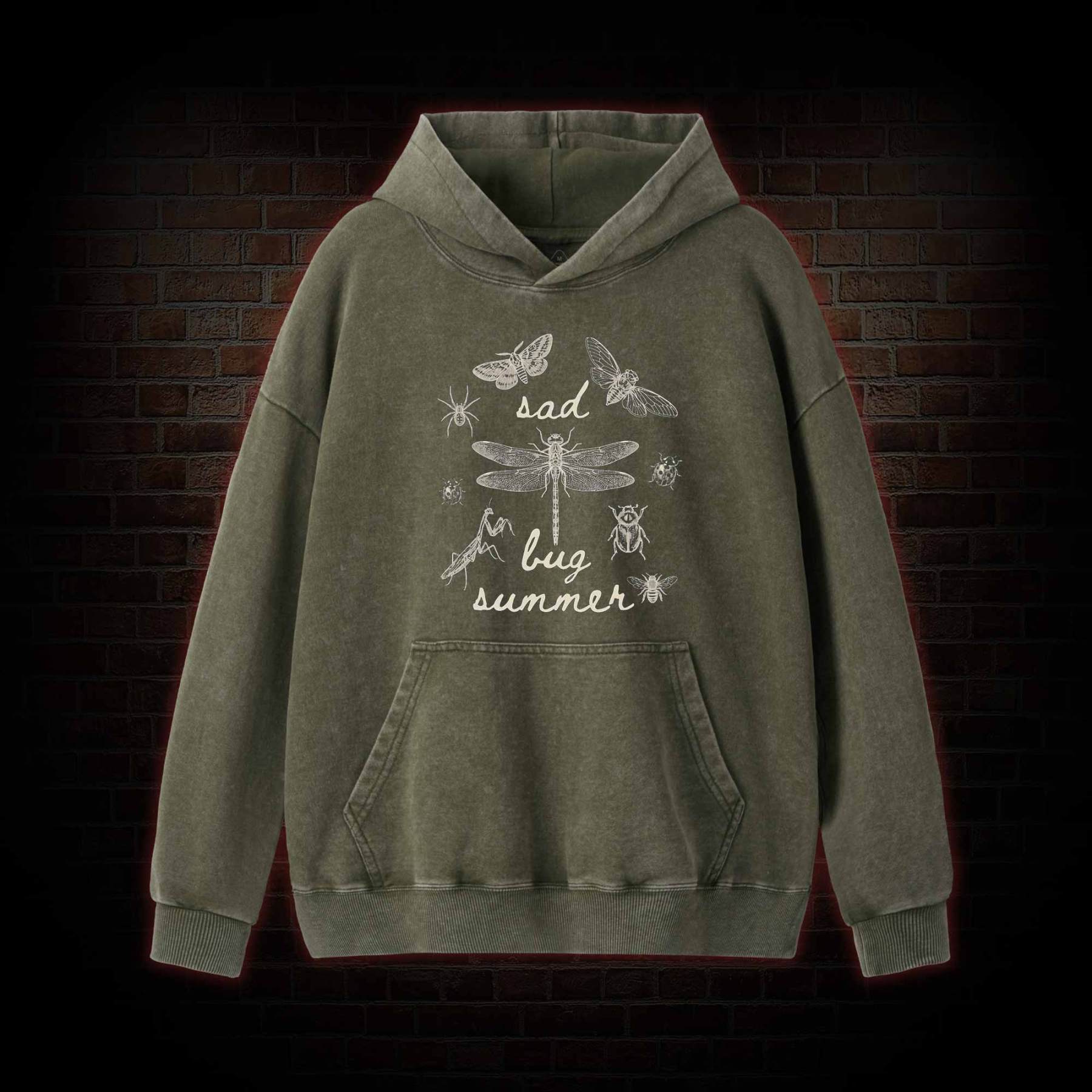 Sad Bug Summer Washed Hoodie
