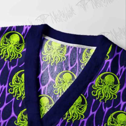 Neon Cosmic Horror Cthulhu Cardigan Sweater