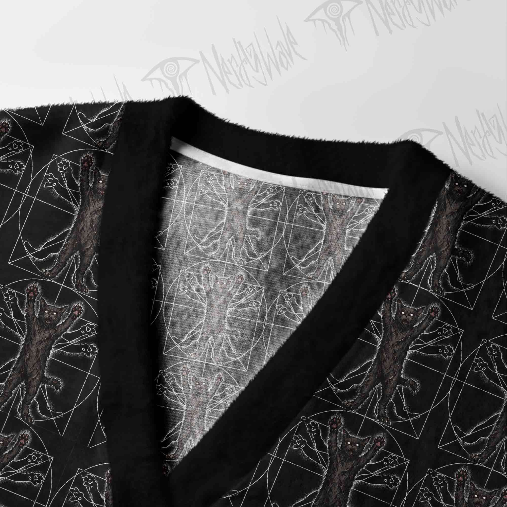 The Vitruvian Cat Cardigan Sweater
