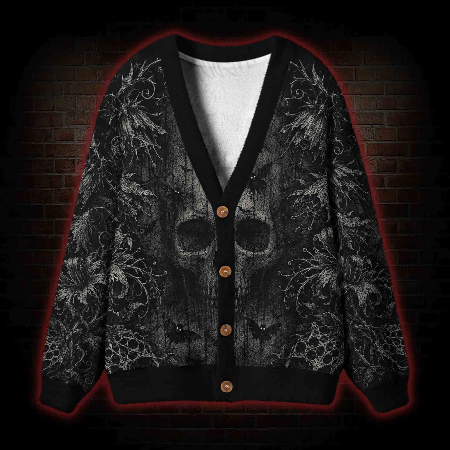 Dark Occult Death Moth Cardigan Sweater