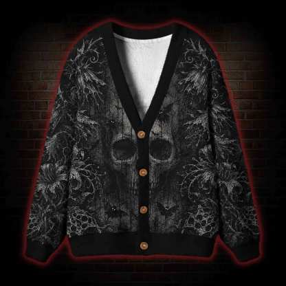 Dark Occult Death Moth Cardigan Sweater